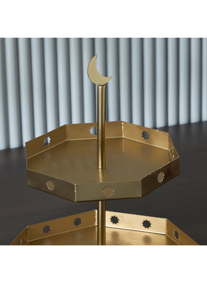 Home Box 2-Tier Gold Cake Stand for Entertaining - Image 3